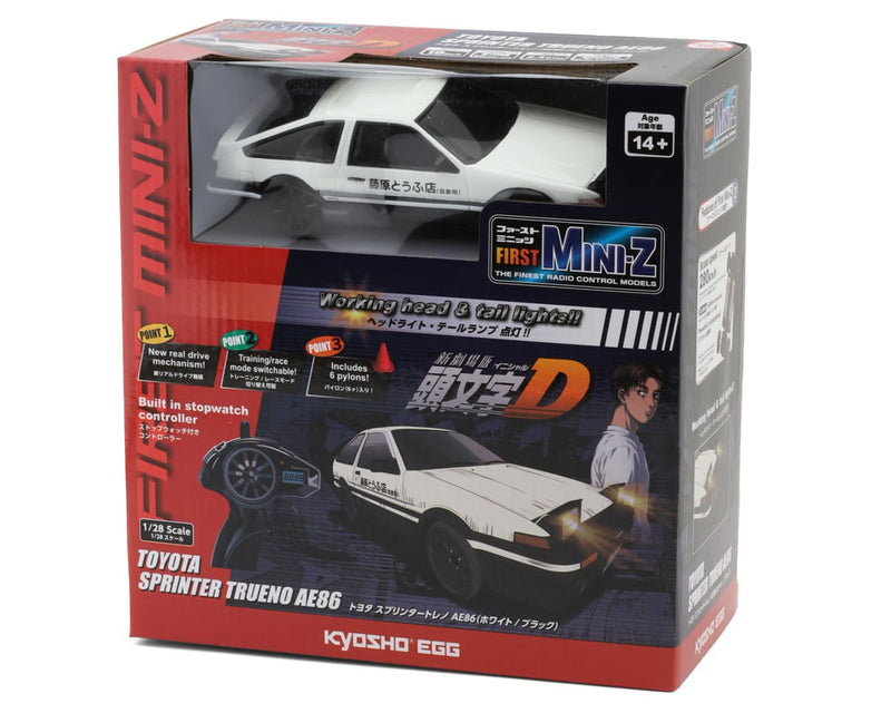KYO66601A Kyosho First Mini-Z RWD ReadySet w/Toyota Sprinter Trueno AE86 Body (White/Black) w/2.4GHz Radio