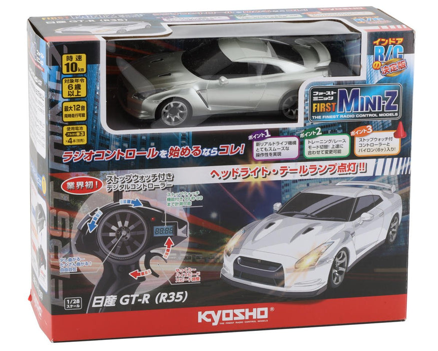 KYO66608 Kyosho First Mini-Z RWD ReadySet w/Nissan GTR R35 Body (Silver) w/2.4GHz Radio