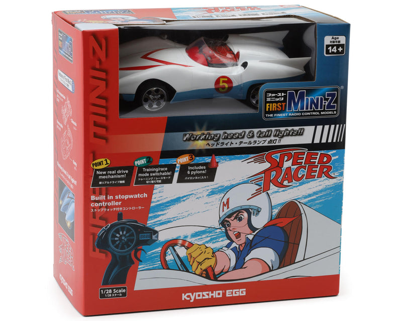 KYO66616A Kyosho First Mini-Z RWD ReadySet w/Speed Racer Body (White) w/2.4GHz Radio