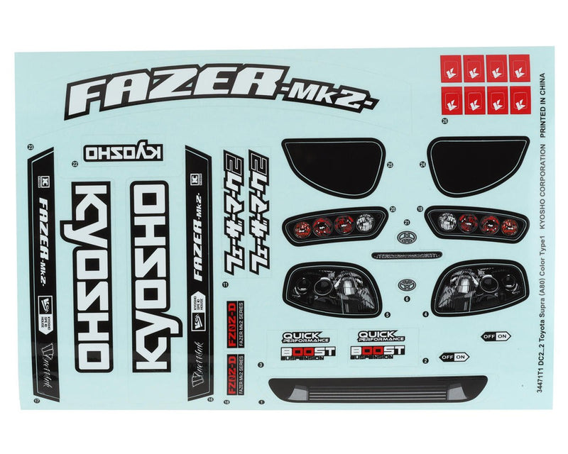 FAB605 Kyosho Toyota Supra Body Set (Clear)
