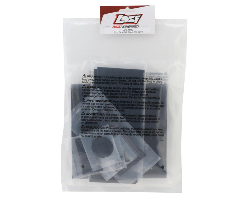 LOS-1892 Losi 22S Sprint Wing Panels Set (Black)