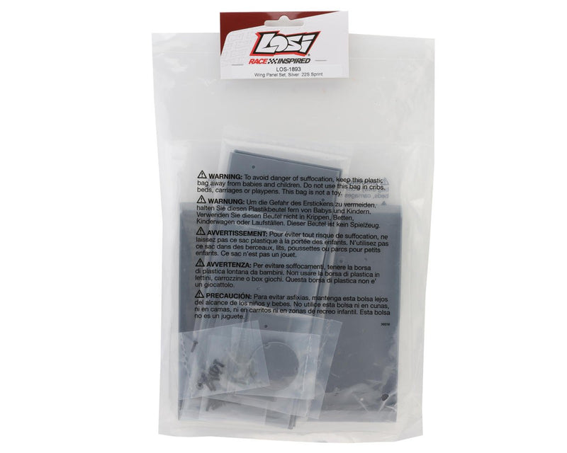 LOS-1893 Losi 22S Sprint Wing Panels Set (Silver)