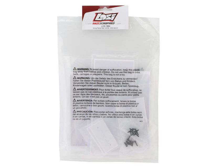 LOS-1894 Losi 22S Sprint Wing Panels Set (White)