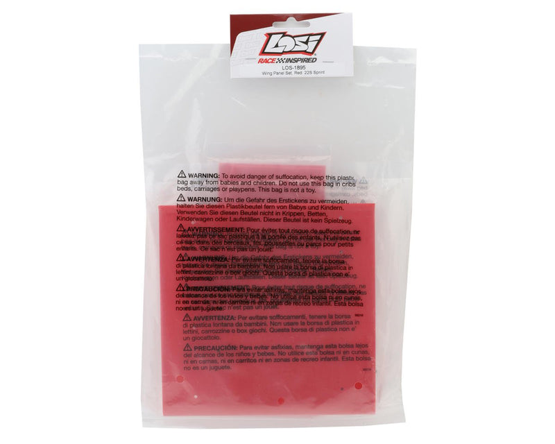 LOS-1895 Losi 22S Sprint Wing Panels Set (Red)
