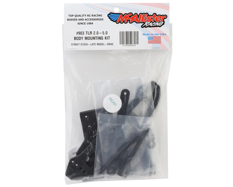 903 McAllister Racing TLR Front & Rear Late Model Body Mounting Kit