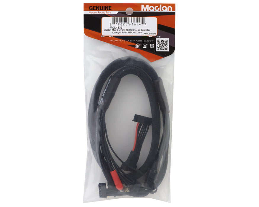 Maclan Max Current 2S/4S Charge Cable (XT90) (Junsi iCharger 456 & 458DUO) w/4mm & 5mm Bullet Connector MCL4333