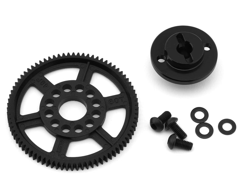210742BK MST RMX 4 Aluminum Spur Gear Holder (Black) w/80T Spur Gear