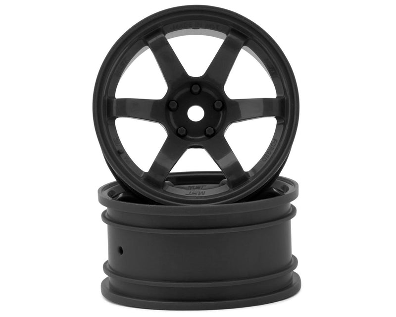 832302GR MST TE37 1/10 High Traction Drift Wheels (Gunmetal Grey) (2) (7mm Offset) w/Mounting Foam