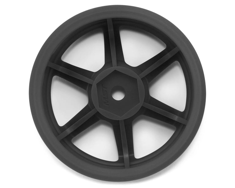 832302GR MST TE37 1/10 High Traction Drift Wheels (Gunmetal Grey) (2) (7mm Offset) w/Mounting Foam
