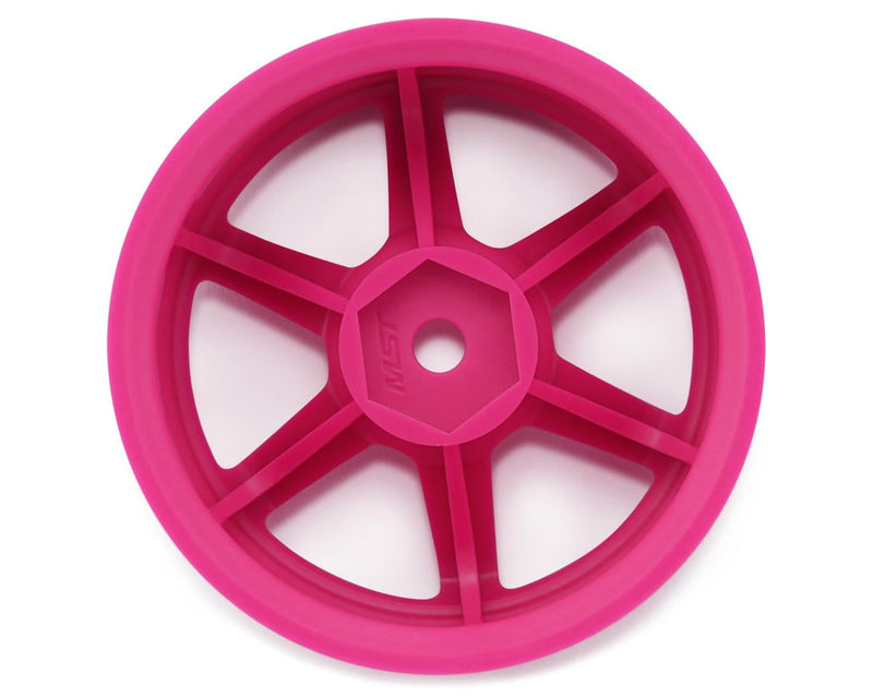 832302HP MST TE37 1/10 High Traction Drift Wheels (Hot Pink) (2) (7mm Offset) w/Mounting Foam