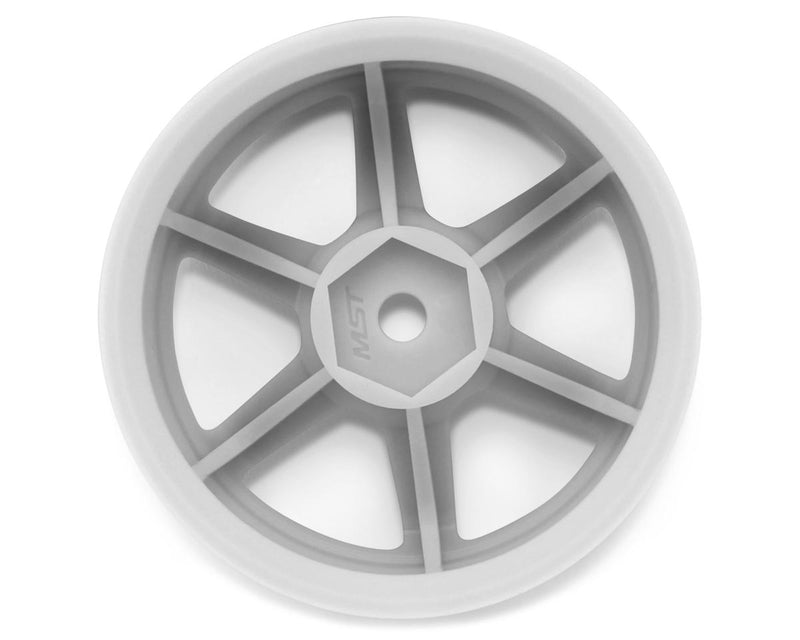 832302W MST TE37 1/10 High Traction Drift Wheels (White) (2) (7mm Offset) w/Mounting Foam