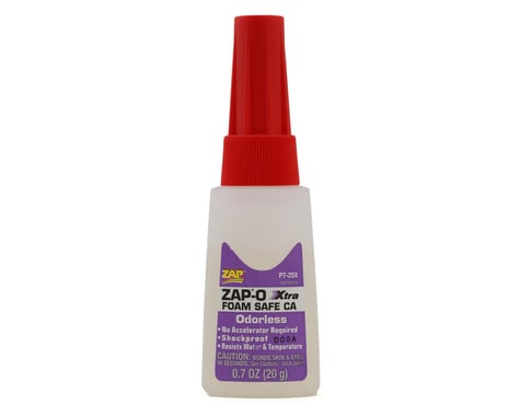 PAAPT25X Pacer Technology Zap-O Xtra Foam Safe Odorless CA Glue (.7oz)