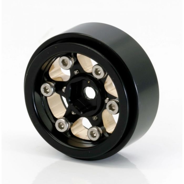 PHBTRX610 Powerhobby 1.0" Black Brass Beadlock Crawler Wheels, 1/24 Traxxas TRX-4M