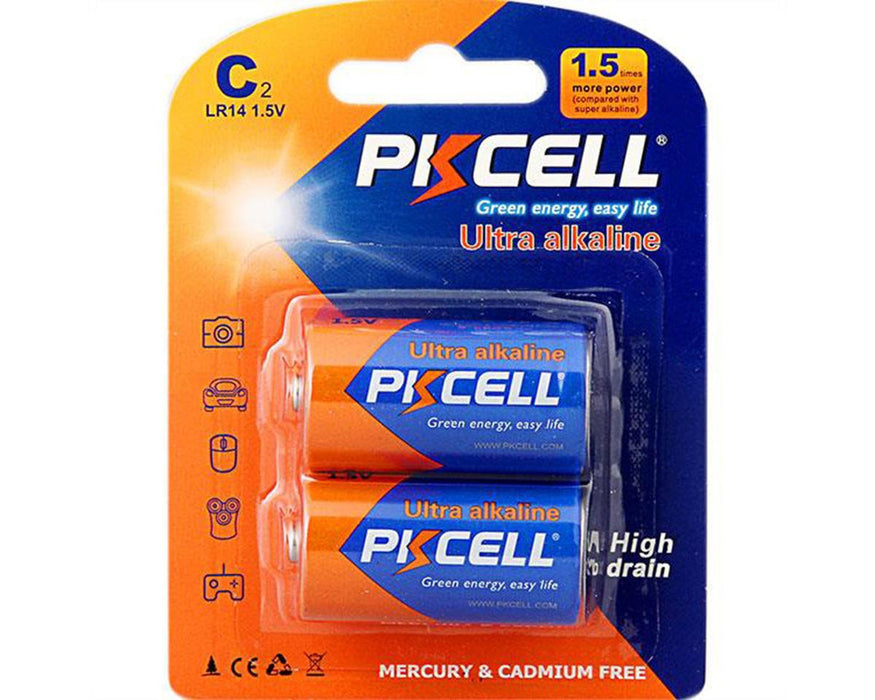 LR14 1.5V PKCell Ultra Alkaline (1.5V) C Batteries 2