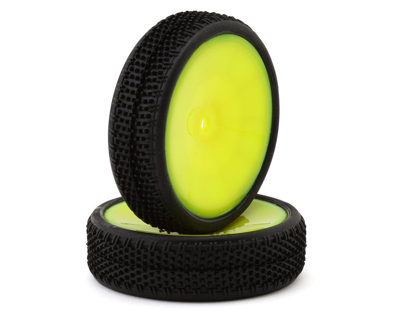 3070-C4-Y Pro-Motion Viper 2.2" 2WD Front LP Carpet 1/10 Pre-Mounted Buggy Tires (Yellow) (C4 Red/Soft) (2) w/12mm Hex