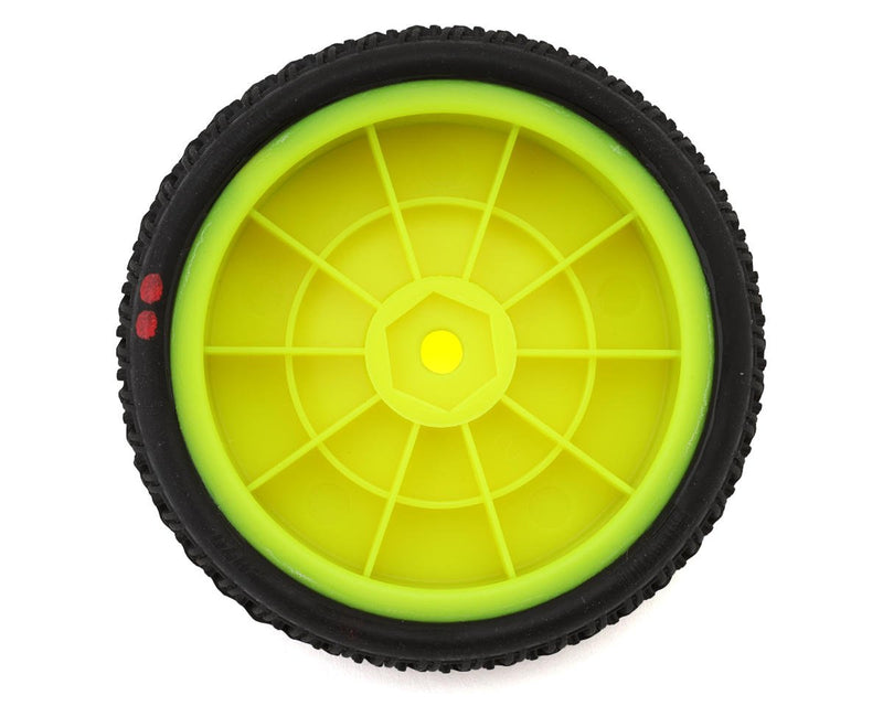 3070-C4-Y Pro-Motion Viper 2.2" 2WD Front LP Carpet 1/10 Pre-Mounted Buggy Tires (Yellow) (C4 Red/Soft) (2) w/12mm Hex