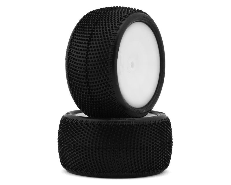 PMT3090-C3-W Pro-Motion Viper 2.2" Rear LP Carpet 1/10 Pre-Mount Buggy Tire (White) (2) (C3 Green/Medium)