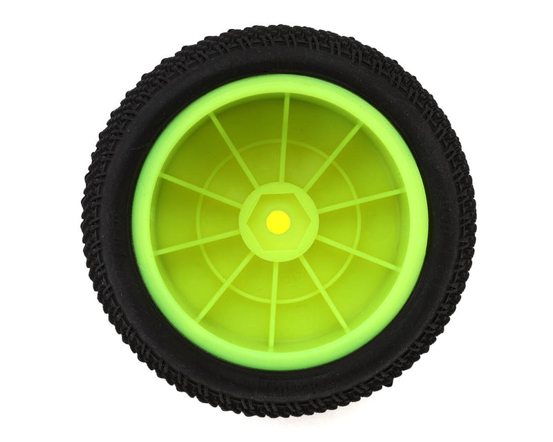3090-C4-Y Pro-Motion Viper 2.2" Rear LP Carpet 1/10 Pre-Mount Buggy Tire (Yellow) (2) (C4 Red/Soft)