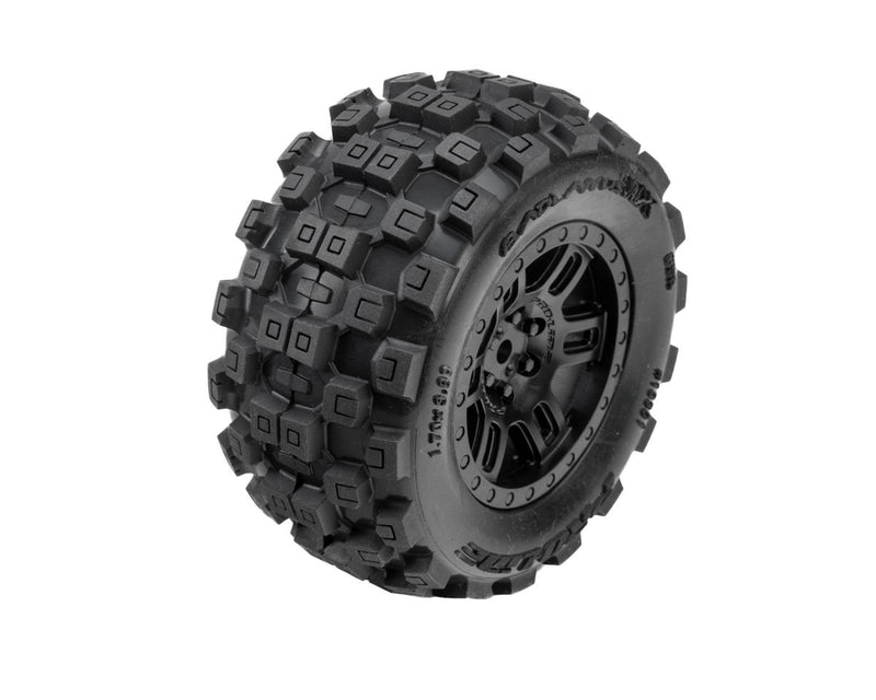 PRO1030110 Pro-Line Arrma Mini Kraton Badlands Pre-Mounted Tires w/Split Six Wheels (Black) (2) w/12mm Hex