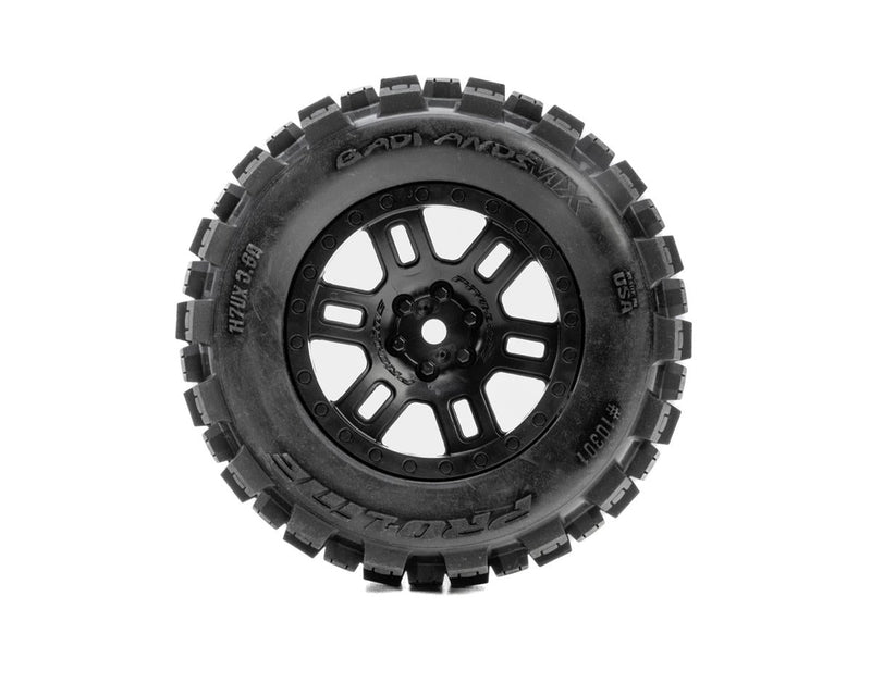 PRO1030110 Pro-Line Arrma Mini Kraton Badlands Pre-Mounted Tires w/Split Six Wheels (Black) (2) w/12mm Hex
