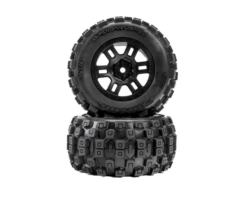 PRO1030110 Pro-Line Arrma Mini Kraton Badlands Pre-Mounted Tires w/Split Six Wheels (Black) (2) w/12mm Hex