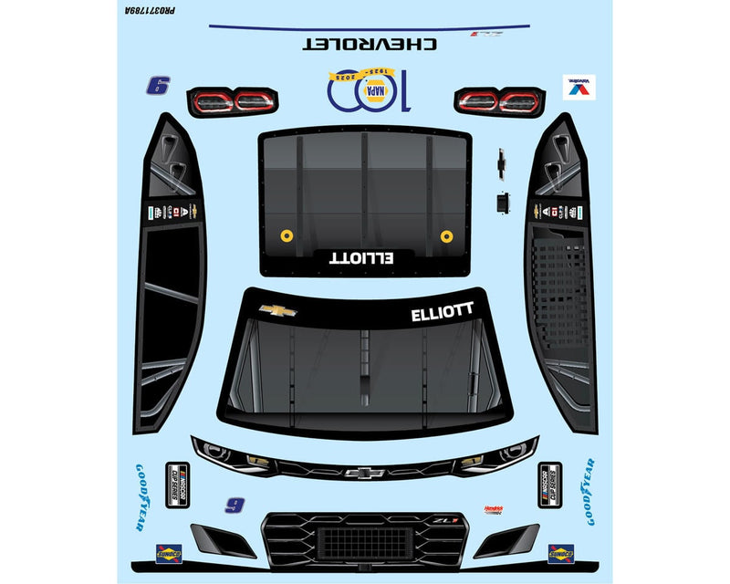 PRO371722 Pro-Line Losi NASCAR® Chase Elliott #9 NAPA® 100th Anniversary 2025 Chevy Camaro Body (Clear) (Limited Edition)