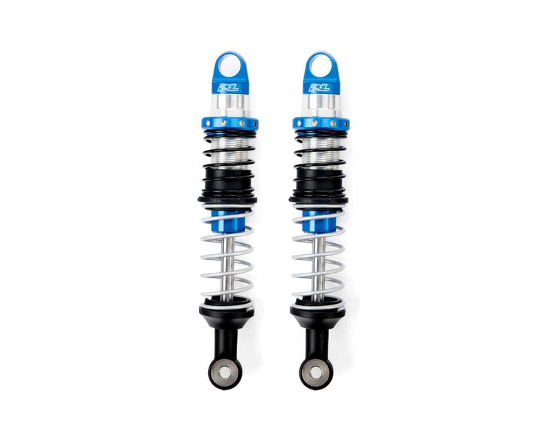 PRO631603 Pro-Line Pro-Spec Scaler Aluminum Oil-Filled Threaded Dual-Spring Crawler Shocks (Silver/Blue) ( 80-85mm) (2)