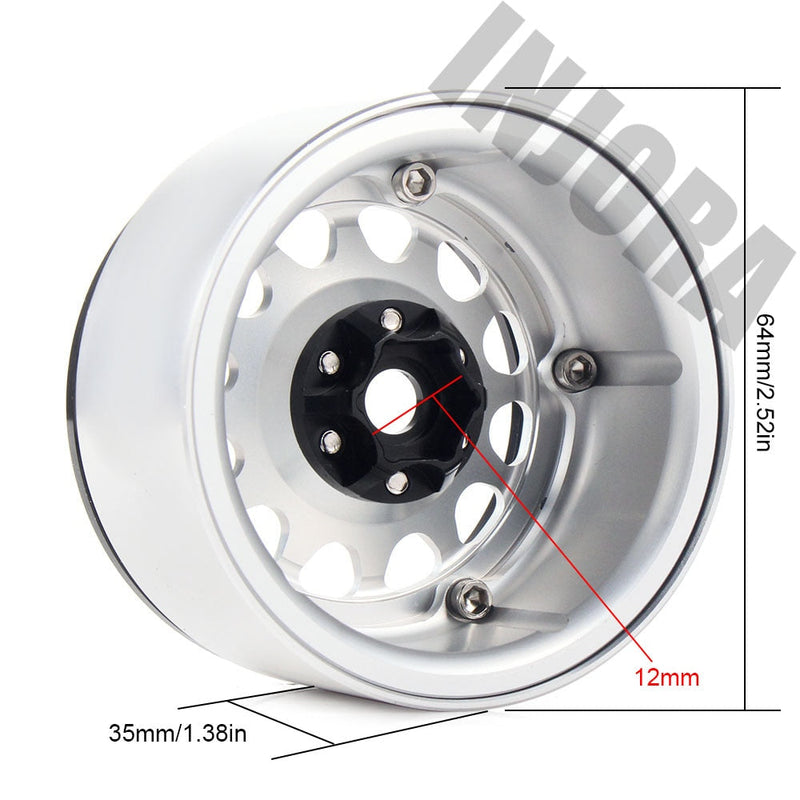 CRAW18050_BS INJORA 4PCS 2.2" Aluminum Beadlock Wheel Rims for 1/10 RC Crawler