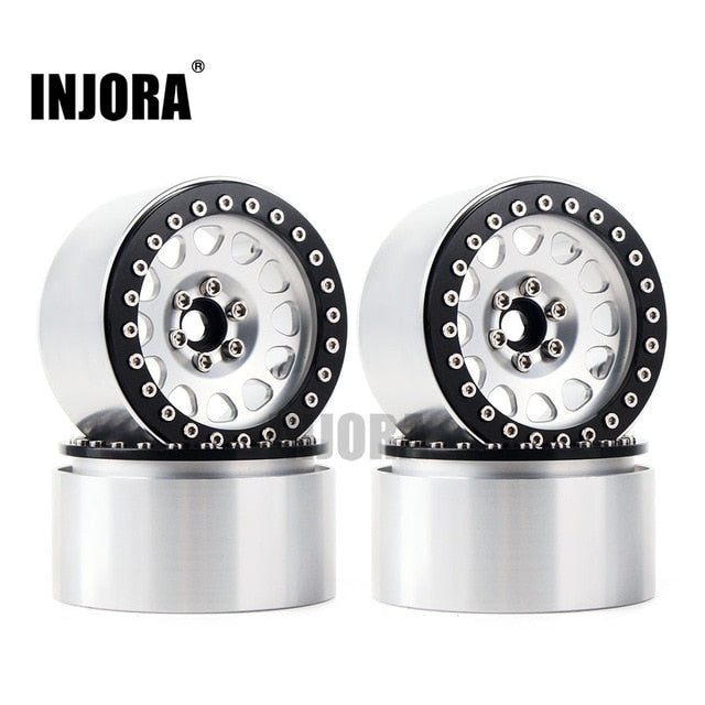 CRAW18050_BS INJORA 4PCS 2.2" Aluminum Beadlock Wheel Rims for 1/10 RC Crawler