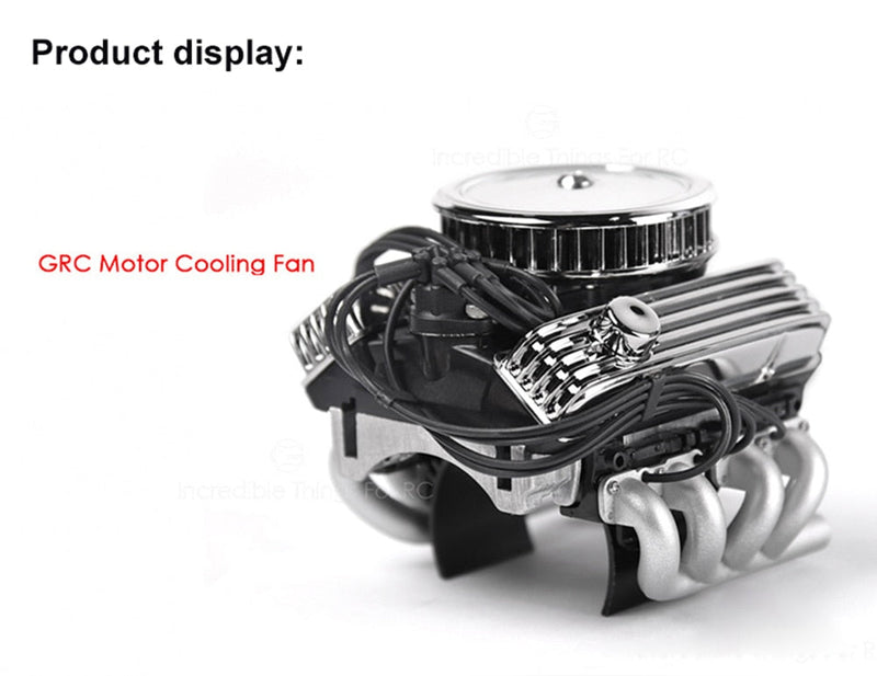 INJORA F82 V8 Simulate Engine Motor Cooling Fans Radiator For 1/10 RC Crawler