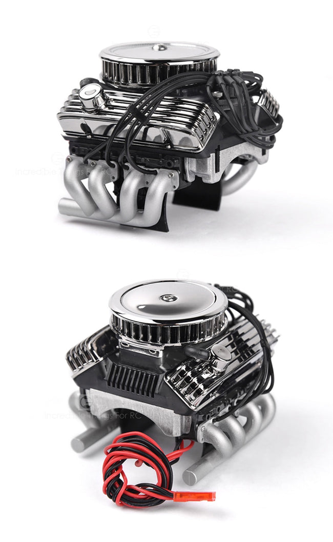 INJORA F82 V8 Simulate Engine Motor Cooling Fans Radiator For 1/10 RC Crawler