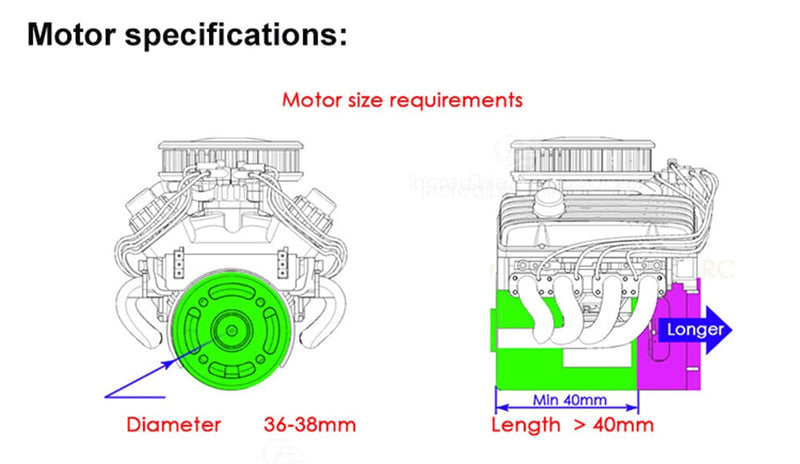 INJORA F82 V8 Simulate Engine Motor Cooling Fans Radiator For 1/10 RC Crawler