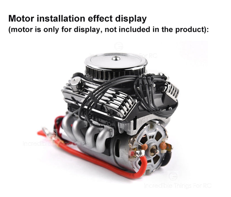 INJORA F82 V8 Simulate Engine Motor Cooling Fans Radiator For 1/10 RC Crawler