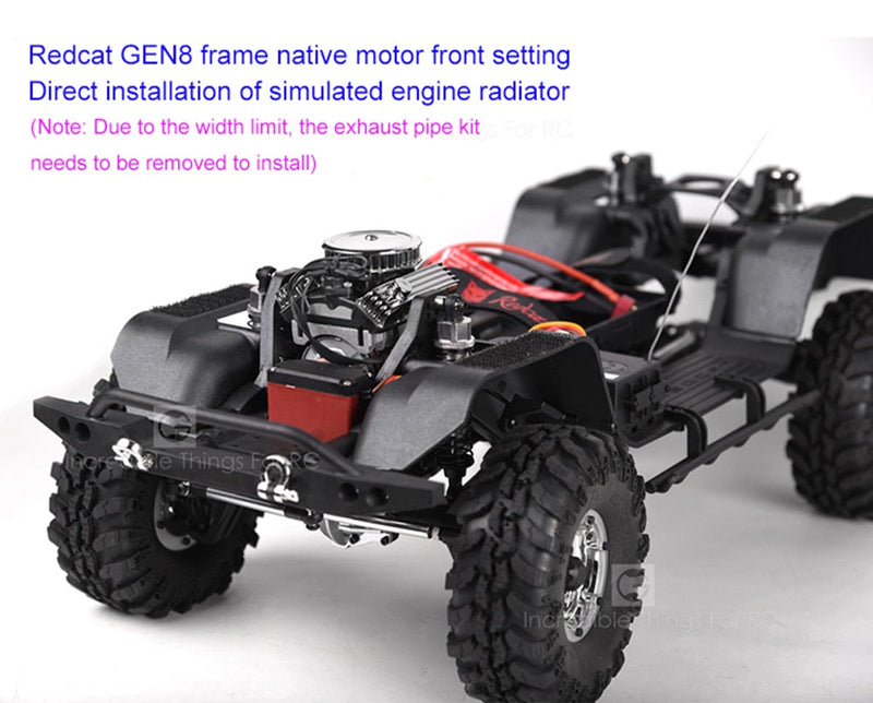INJORA F82 V8 Simulate Engine Motor Cooling Fans Radiator For 1/10 RC Crawler