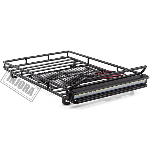 CRAW18238 INJORA 245*150mm Luggage Carrier Roof Rack with LED Light Bar for 1/10 RC Crawler