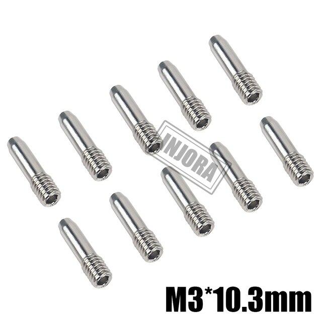 INJORA 10Pcs Stainless Steel M3 Headless Hexagon Driveshaft Screw Pins For 1/10 RC Crawler