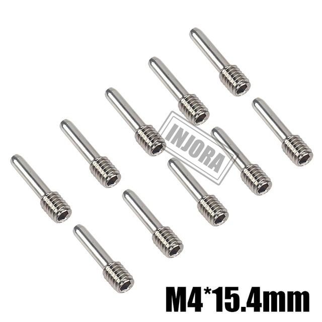 INJORA 10Pcs Stainless Steel M4 15.4mm Headless Hexagon Driveshaft Screw Pins For 1/10 RC Crawler