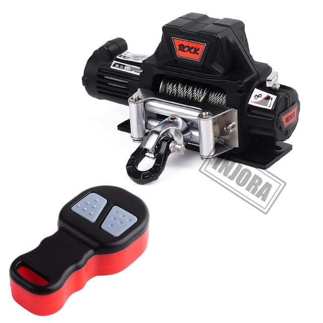 CRAW18289_BK INJORA Metal Automatic Winch Wireless Remote Controller System For 1/10 RC Crawler