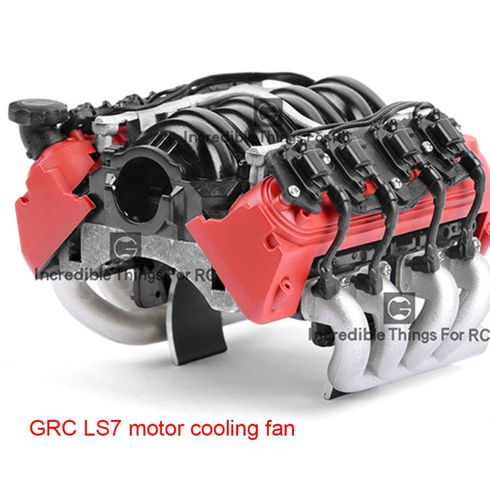 INJORA LS7 V8 Simulate Engine Motor Cooling Fans Radiator Kit For 1/10 RC Crawler, RED