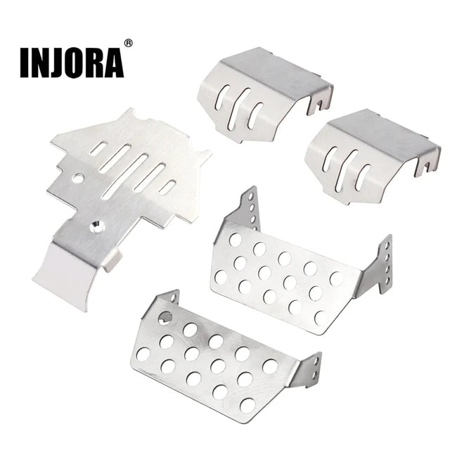 CRAW18332_All INJORA Stainless Steel Chassis Armor Axle Protector Skid Plate for Traxxas TRX-4