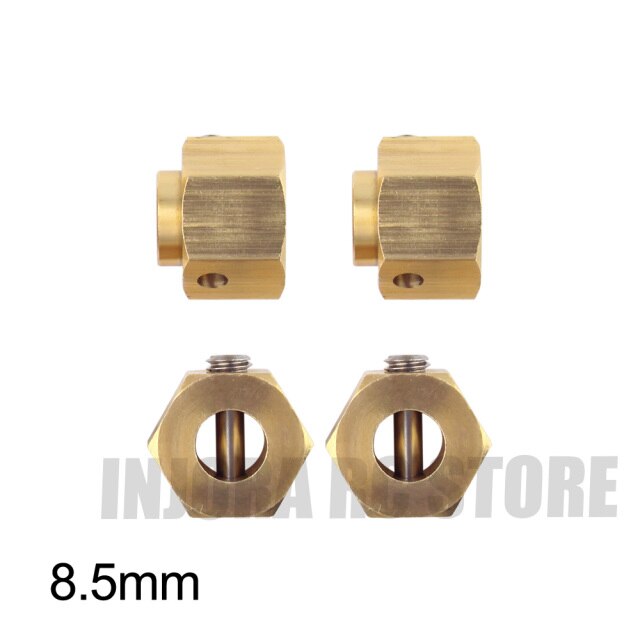 INJORA 4PCS 12mm Heavy Brass Wheel Hex Hub Extenders For Traxxas TRX4 TRX6, 8.5mm