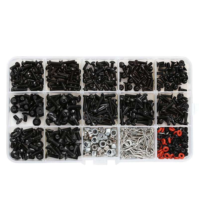 Injora M3 M4 Metal Screws & Nuts box for 1/10 RC Crawler. Hardware Kit