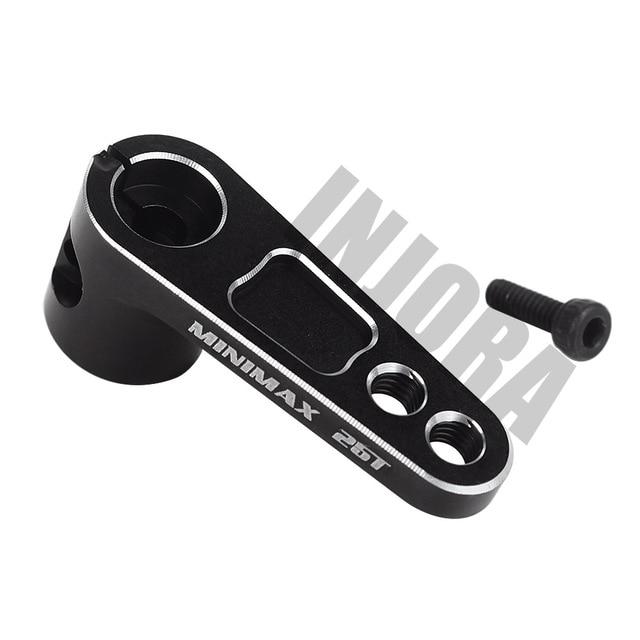 CRAW18167_Black INJORA 1PCS 28mm M3 25T Metal Tooth Steering Servo Arm Horn Heightening For RC Car