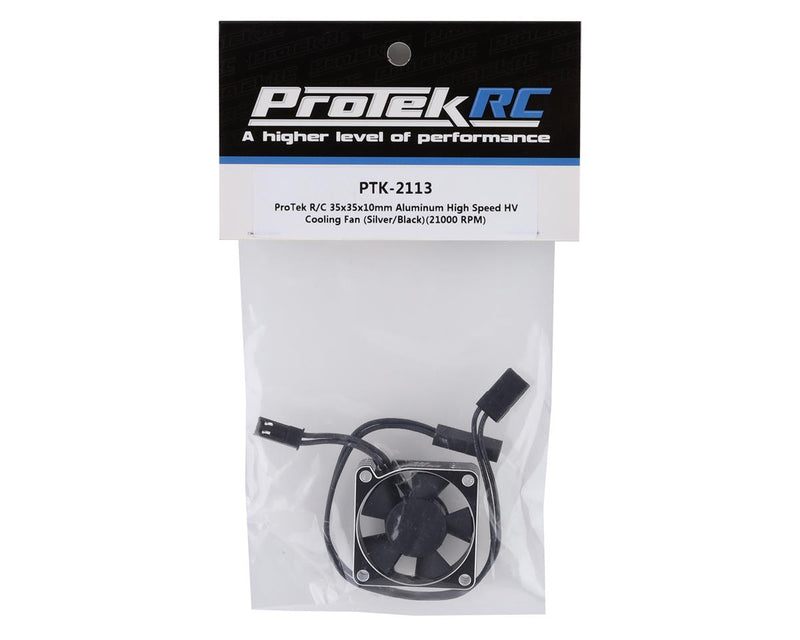PTK-2113 ProTek RC 35x35x10mm Aluminum High Speed HV Cooling Fan (Silver/Black)