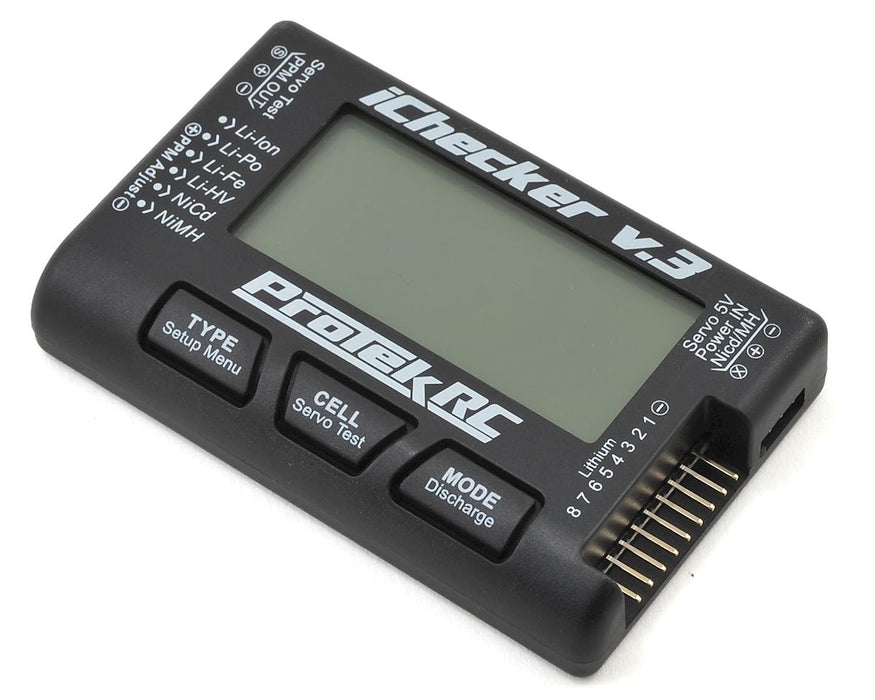 PTK-211 - ProTek RC "iChecker 3.0" LCD LiPo Battery Cell Checker (2-8S) w/Balance Discharging