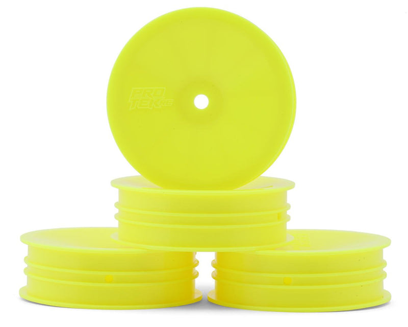 PTK-2757 ProTek RC 2.2" "Narrow" Concave Front 2WD 1/10 Buggy Wheels (Yellow) (4) (12mm Hex)