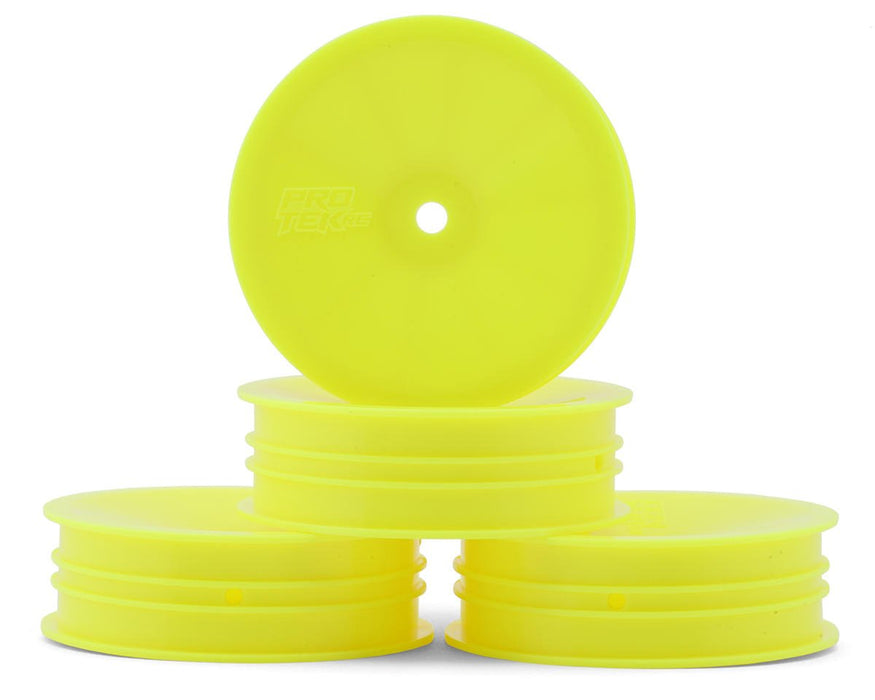 PTK-2757 ProTek RC 2.2" "Narrow" Concave Front 2WD 1/10 Buggy Wheels (Yellow) (4) (12mm Hex)