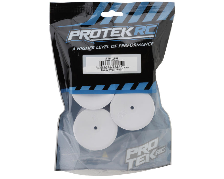 PTK-2758 ProTek RC 2.2" Concave Rear 1/10 Buggy Wheels (White) (4) (12mm Hex)