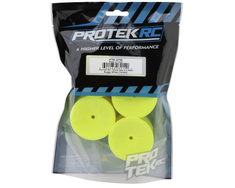 PTK-2759 ProTek RC 2.2" Concave Rear 1/10 Buggy Wheels (Yellow) (4) (12mm Hex)