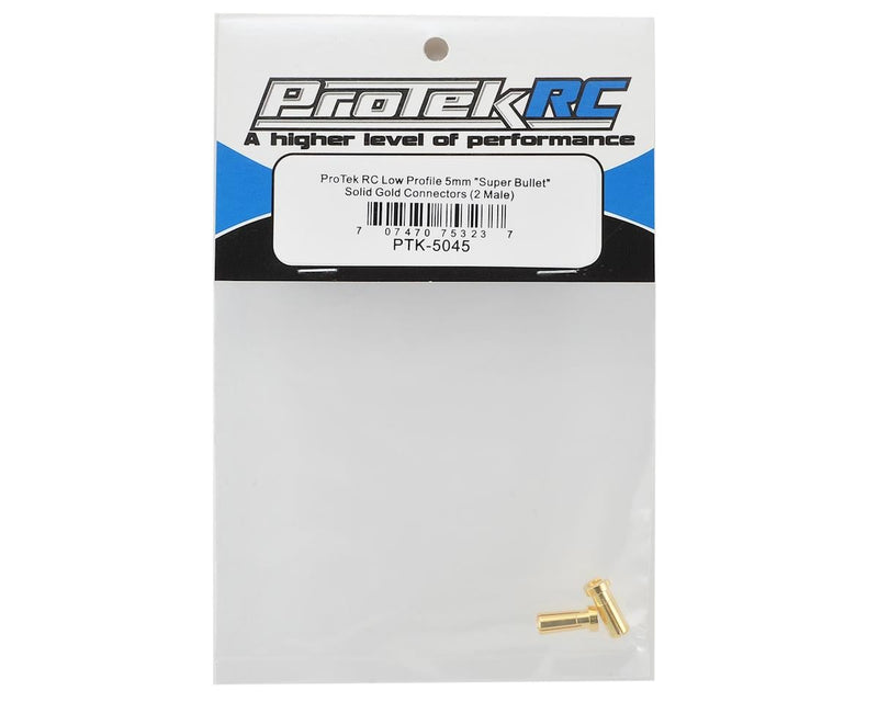 PTK-5045 ProTek RC Low Profile 5mm "Super Bullet" Solid Gold Connectors (2 Male)
